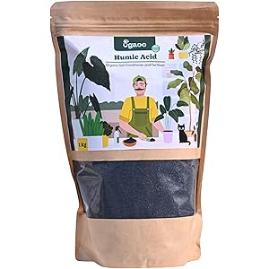 UGAOO Humic Acid 98% Fertilizer for Plants 1 Kg | Organic Soil Conditioner & Fertilizer for Potted Plants, Home Garden, Growth Enhancer, Improves Root System