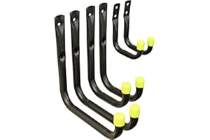 keypak Universal Heavy Duty Garage Storage Hooks Set, 30kg Load Capacity per Hook (6 Pack)