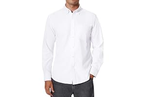 siliteelon Men's Oxford Shirt Long Sleeve Smart Casual Plain Regular Fit Button Down Shirts with Pocket
