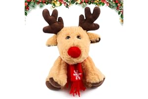 Clvsyh Weihnachten Rentier Stofftier, 28CM Plüsch Rentier, Kuscheltier Weihnachts, Weihnachten Elch Plüschtier, Plüschtiere Elchpuppe Kinder, Familie Und Freunde (A)