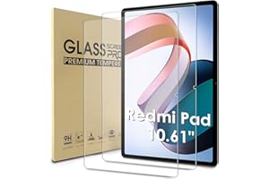 WD&CD Zestaw 2 folii ochronnych do Xiaomi Redmi Pad 10,61", 2,5D, ochrona ekranu ze szkła hartowanego, twardość 9H (ochrona przed zarysowaniami) 【Bez pęcherzyków powietrza】