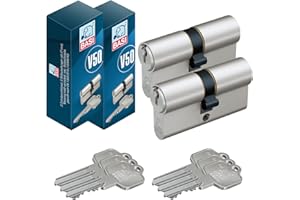 ‎BASI BASI | 2er SET V50 Profil-Doppelzylinder 30/30 mm | Gleichschließend | Profilzylinder | Türzylinder Schließzylinder für Hauseingangstüren Wohneingangstüren | Zylinderschloss mit 3 Schlüsseln