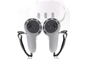 AODELAN Housse de protection en silicone avec sangles de phalanges compatible avec Meta/Oculus Quest 3S/Quest 3 (gris, 1 paire)