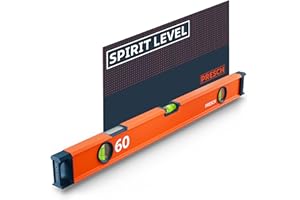 Presch Spirit Level 60cm - Shatterproof Vial with 2% Gradient - Vertical Viewing Window - Innovative Anti-Slip end caps - Precision Measuring Surface