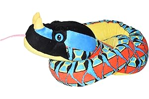 Wild Republic Plush Snake Vipère Rhinocéros, Peluche Serpent, Animal en Peluche 137 cm, Idée Cadeau de Naissance Fille ou Garçon, Jouet Écologique, Rembourré de Bouteilles Recyclées