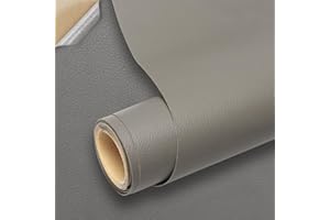 LELEWANGLUO Kunstleder Selbstklebend, Leder Patch Selbstklebend, 44 * 200cm Leder Reparatur Patch PU Lederreparaturband für Sofas, Handtaschen, Jacken, Autositze, Möbel (Grau)