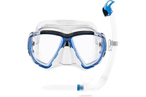 CRESSI Big Eyes + Seal Dry Combo Clear/Azure - Ensemble Combiné pour Adultes Masque Big Eyes et Tuba Innovant Seal Dry, Idéal pour la Plongée et Le Snorkeling, Transparent/Azur, Taille Unique