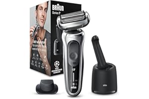 ‎BRAUN Braun Series 7 Electric Shaver 360° Flex with Cleaning Station, Trimmer & Razor Men's Electric, Wet & Dry, Razor, Dry Shaver, Made in Germany, 71-S7200cc, Silver