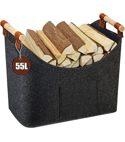 Scaffale Per Legna Da Ardere + Borsa Trasporto - Acciaio Verniciato - Per Interni Ed Esterni - Nero