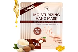 Reparerande handmask för torra spruckna händer, handmasker med sheasmör, jojobaolja och vitamin E, fuktgivande handskar, hudvårdsgåvor för kvinnor & män, självvårdsgåvor för kvinnor (6 par) - PAC2