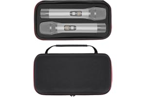 GEEKRIA for Creators Étui Double pour Microphones Compatible avec Bietrun SY-WXM-2, WXM02, WXM19, WXM31, Shure BLX2/PG58, étui de Transport Rigide, Sac de Protection de Voyage avec Rangement pour