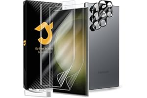 JZG 2+2 Stück für Samsung Galaxy S23 Ultra Schutzfolie [Nicht-Glas], 2 Displayschutz + 2 Kameraschutz, Fingerabdruck-ID unterstützen, Selbstheilung, Anti-Kratzer, HD Klar