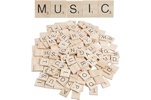 eModwey 200 Stück Holzbuchstaben, Holzbuchstaben Scrabble, Buchstaben aus Holz A-Z mit Zahlen, für Bastelarbeiten, Lernspiele und Geschenke, Umweltfreundliche Farbe, 20 x 18 x 4 mm