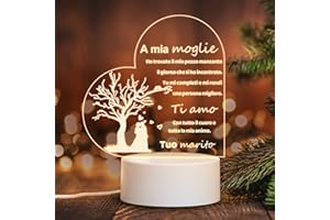 HooJtny Regalo San Valentino per Lei, Regalo Moglie San Valentino Compleanno Anniversario, Luce notturna a LED per Donne, Regalo Matrimonio, San Valentino