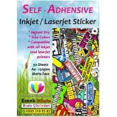 Inkjet And Laser Compatible Sticker Strong Adhesive A4 Label Paper 120gsm (100 sheets) WITH MATTE SURFACE