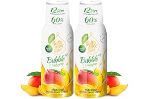 FruttaMax Sirop de Mangue Sans Sucre – 60% de Fruit Réel | Sirop à Faible Teneur en Calories pour Sodas, Cocktails & Desserts – 2 x 500 ml