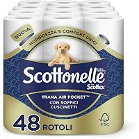 Scottex Quanto Basta - Papier Essuie-tout Demi-déchirure, Maxi Rouleaux X24 - Absorption Forte, Motifs Décorés - Fabriqué En Italie