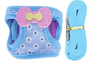 CIKONIELF Small Animal Harness and Lead Small Animal Outdoor Walking Harness Lead Adjustable Harness for Small Animals Hamster Rat Mouse Gerbil Ferret Squirrel (S)