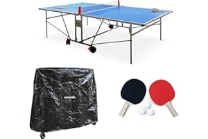 Alice's Garden - Table de ping Pong Outdoor. avec 2 Raquettes et 3 balles. pour Utilisation extérieure + Housse en PVC