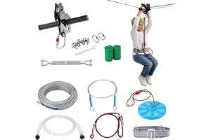 VEVOR Zipline kit för barn och vuxna, 24,4 m dragkedja kit upp till 226 kg, snabb installation vid bakgården, lekplats underh