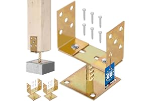 KOTARBAU® 2 X Support De Poteau Carré Avec Pied | Pied Poteau 0-160 Mm En U | Support Poteau Bois En Acier Galvanisé | Support Poteau À Enfoncer | Largeur Réglable