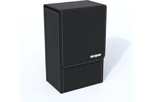 BOLTQUAN Schwarzer Tarot-Kartenhalter mit schwarzer Innenseite; faltbare Tarot-Kartenbox mit Magnetdeckelverschluss; passend für Rider Waite Tarotkartendeck; Haltermaße: Standardgröße 137x86x51 mm (schwarz)