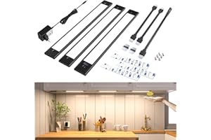 ‎WOBSION wobsion Unterbauleuchte Küche Led Schwarz 30cm×3PCS in Neutralweiß 4000k Dimmbar mit Berührungsloser Sensor,Weiches Licht Ultra Dünn Led Leiste für Beleuchtung Küche,Garderobe,Schrank,Regal