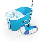 Gala e-Quick Spin Mop with Easy Wheels & Big Bucket, Microfiber Refill, Floor Cleaning Mop with Bucket, Spin Mop for Home Cle