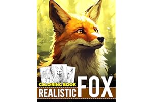 Realistic Fox Coloring Book: Immerse in the Beauty of Foxes Coloring Pages Relaxing Landscapes & Detailed Wildlife Animals Illustrations for Adults Relaxation