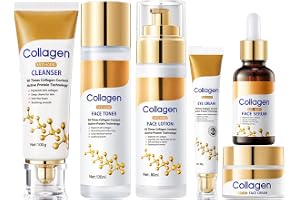 Ansiktsvårdsset för damer, 6-st koleagen hudvårdsset fuktgivande för kvinnor, kollagen hudvårdsset, ansiktsvårdsset, hudvårdsset med kollagen, anti-aging vårdset för damer