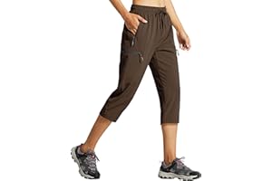 Libin Pantaloncini Trekking Capri Donna Estate Escursionismo Asciugatura Rapida Traspiranti Outdoor Running Shorts Atletico con Tasche Cerniera