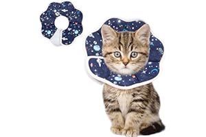 Opopark Collare Protettivo Gatto Elisabettiano Morbido Anti-morso Non Leccarsi per Gatti Cani Animali Domestici Collare Dopo Chirurgia Recupero (Pianeta, S)