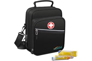MEDMAX Insulin Cooler EpiPen Carrying Case Insulated, Travel Medication Diabetes Supplies Organizer Bag with Shoulder Strap for Asthma Inhaler, Auvi-Q, Allergy Medicine Essentials, (Black)