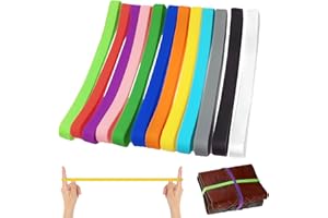 YOUYIKE 12 Pièces Elastique Caoutchouc Large, 140 mm x 10 mm Bandes Élastiques en Caoutchouc, Rubber Band Grand, Couleur, Resistant, Réutilisable, pour Fourniture Bureau, Famille, École
