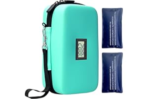 roargy Insulin Cooler Bag with 2 Ice Packs and Display, TSA Approved Travel Travel Cooler Bag for Medication and Diabetics (Green), Green, Cool bag for insulin