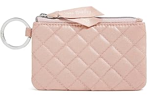 Vera Bradley Damski bawełniany portfel na zamek błyskawiczny, różowy kwarc, jeden rozmiar