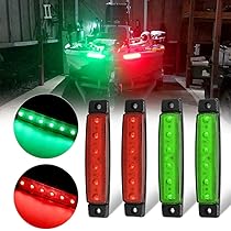 Lot De 2 Feux De Navigation LED Pour Bateau | Rouge Et Vert | Signalisation Yacht