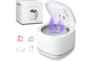 SEALONG Ultraschallreinigungsgerät 48000Hz Ultraschallreiniger | 24W | 180ML | Ultrasonic Cleaner mit UV Lampe Ultraschallbad für ，Zahnersatz ，Retainer ，Aligner ，Prothesen ，Zahnschiene ， Schmuck，Stiftung Brus