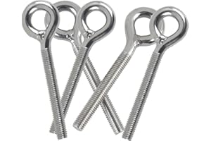 HVDHYY M10 Eye Bolt Ringbolt Long Shank 304 Stainless Steel Threaded Rod Ring Bolt Yacht Boat Marine 5 PCS