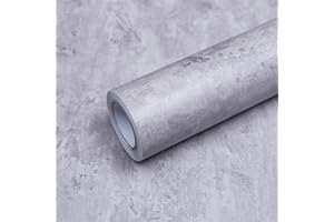 FEILAYS Selbstklebende Hellgrau Selbstklebend Betonoptik Graue Betonzement Tapeten Abziehen 3D Beton Klebetapete Möbelaufkleber Vinyl Folie Matt Klebefolie Wandfolie für Badezimmer 40CM×10M