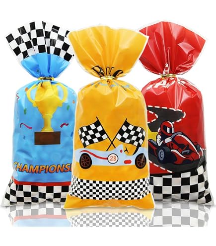 50pz Sacchetti di Caramelle a Scacchi Bianchi e Neri Sacchetti