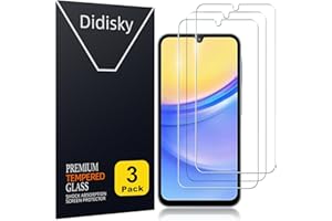 Didisky Lot de 3 Verre Trempé pour Samsung Galaxy A15 5G, Film Protection écran, Anti Rayures, Dureté 9H, Pas de Bulles, Haute définition