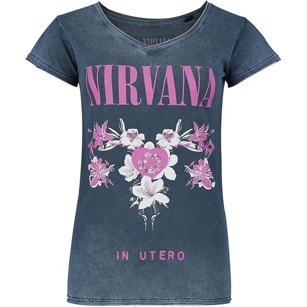 T-Shirt Nirvana In Utero Aberdeen Femme - 100% Coton - Licence Officielle - Design Album 1993