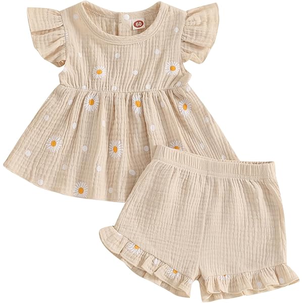 Ensemble été Bébé Fille Carolilly - Haut Sans Manches Fleuri + Short Assorti 100% Coton (3-24 Mois)