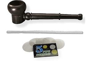 SPLIFF Silbato de madera hecho a mano Varios modelos con limpiador de pipas y tamices gratuitos. (Ebenwood madera de color recto modelo - 10 cm)