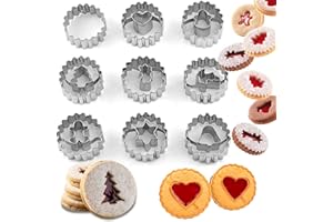 Crethink Set di 9 stampi per biscotti in acciaio inox per decorazioni per torte, torte di zucchero, biscotti