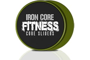Iron Core Fitness 2 discos deslizantes de doble cara Core Sliders Ultimate Core Trainer - Equipo de entrenamiento abdominal para gimnasio en casa, uso en todas las superficies.