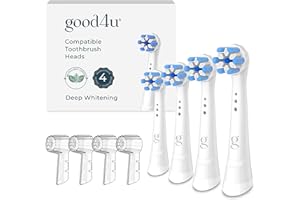 Good4u® - Recambios Compatibles con Cepillo Oral B iO, Pack de 4 Cabezales Cepillo Eléctrico con Fundas de Alta Precisión, Para Limpieza Dental Profesional (Blanco)