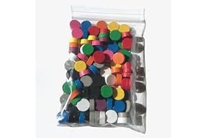 SPIELTZ Fichas para juegos de mesa – pequeños discos de madera, 10/4 mm, utilizables, por ejemplo, como fichas de juego, fichas de conteo, piedras o marcadores (10 colores, 100 fichas (10 x 10 fichas))