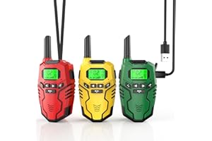 Inspireyes Talkie Walkie Enfants Rechargeable, 48 Heures de Temps de Travail, Longue Portée de 3 Kilomètres, Cadeaux d'anniversaire pour Garçons Filles, Jouets de Plein air pour Enfants de 3 à 12 Ans